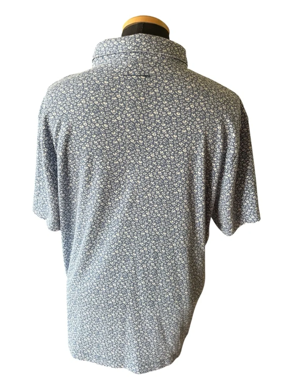 J.Crew Performance CoolMax Untucked Polo Shirt Men's Size Medium Blue Floral